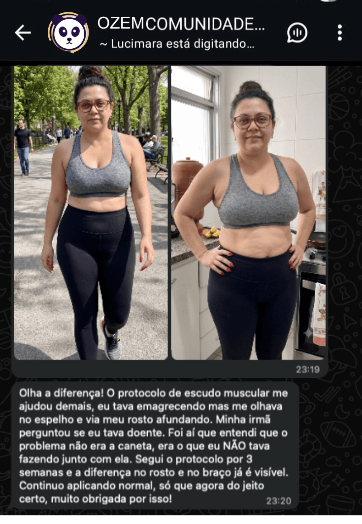 Foto de antes e depois de participante da comunidade