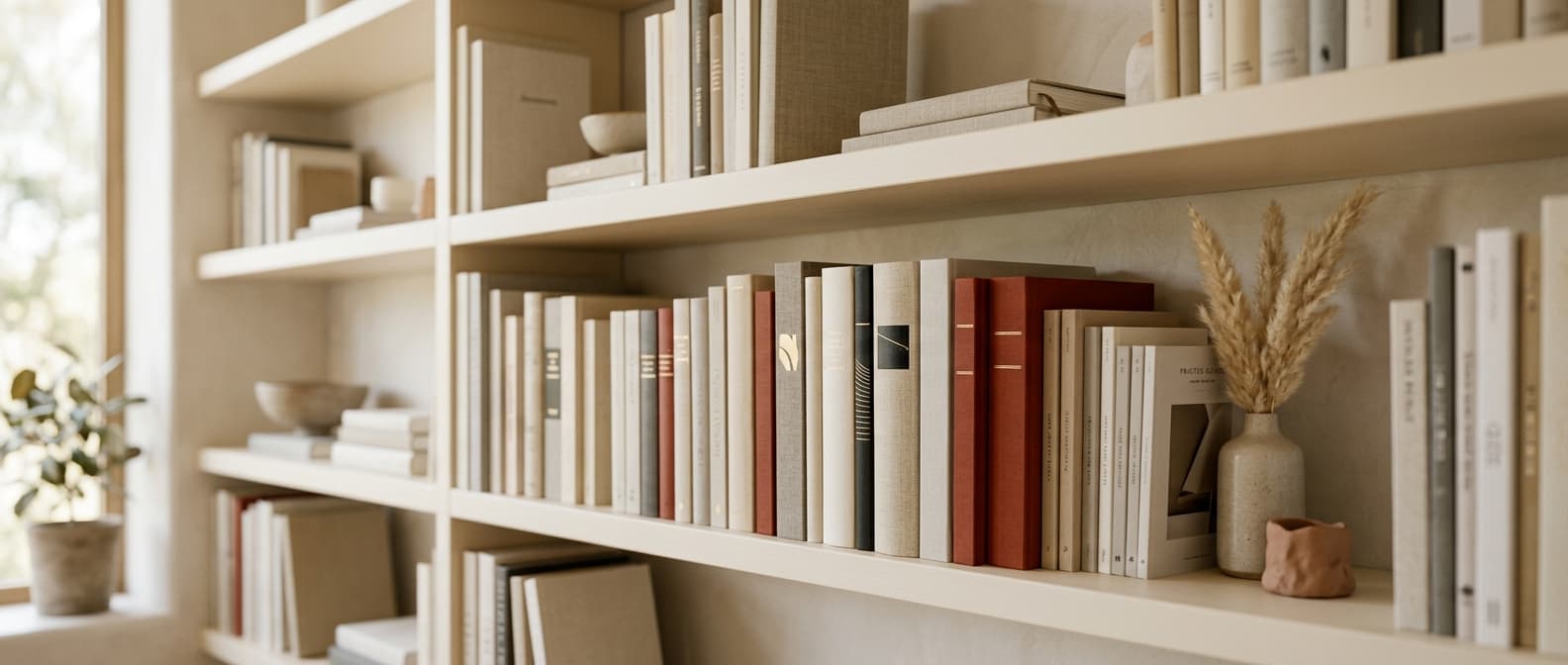 Estante de biblioteca iluminada, conhecimento reunido